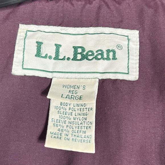 L.L. Bean Jacket Women's Size Large Purple Fleece Lined Full zip pockets - Picture 10 of 11